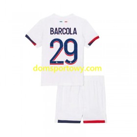 Koszulka Paris Saint-Germain Bradley Barcola 29 Dziecięcy Wyjazdowe Koszulki Piłkarskie 2024-2025 Krótki Rękaw